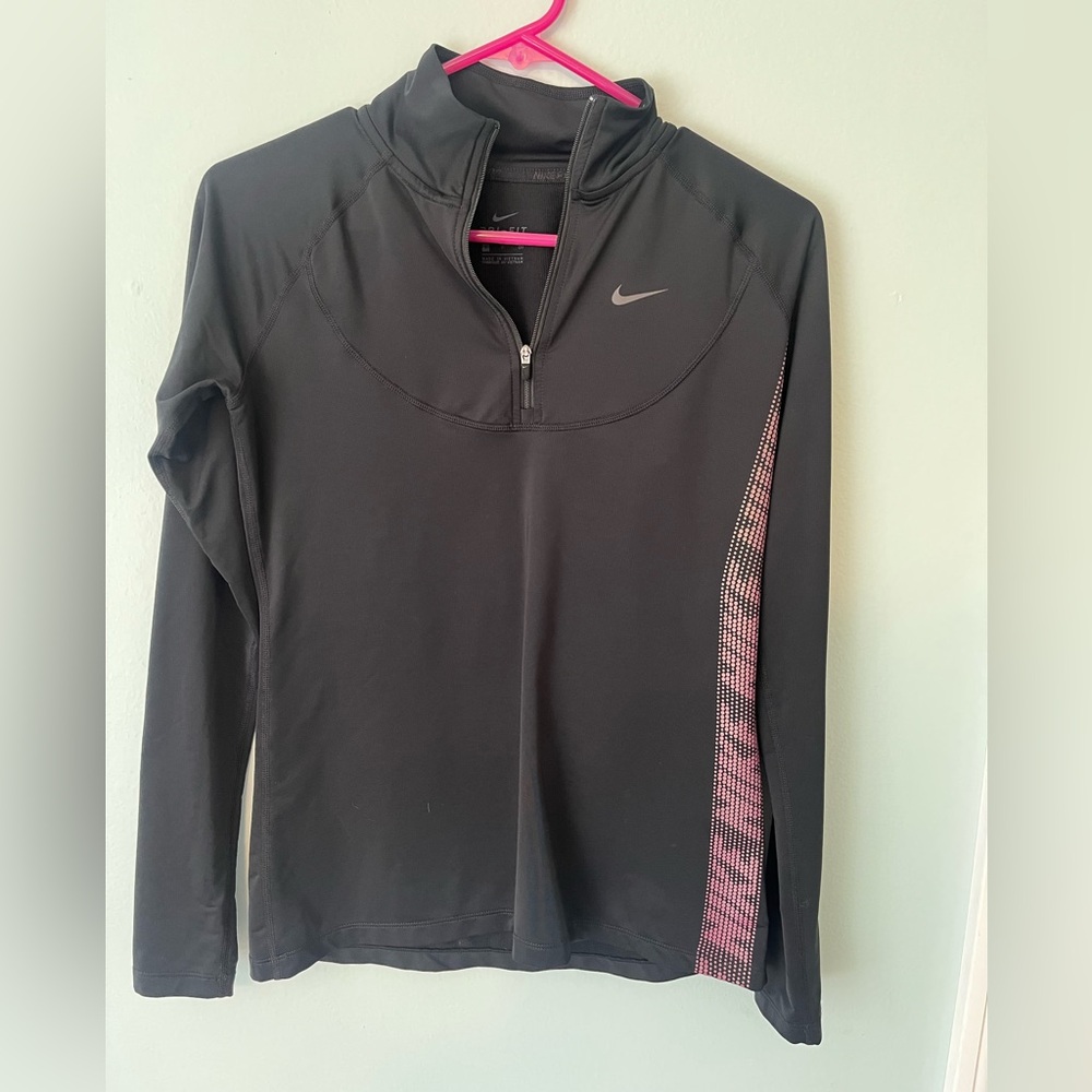 Nike Gray and Pink Half-Zip Pullover